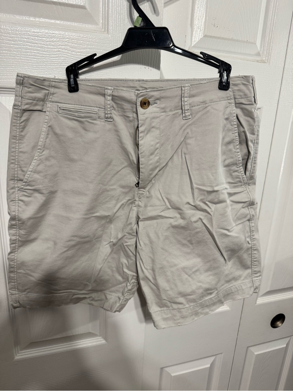 American Eagle Outfitters Men's Light Beige Flat Front Shorts